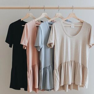 JAX & Lennon | ivory peplum top bamboo | size medium